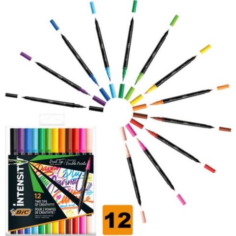 Kleurstift bic intensity dual-tip ass - 6 stuks