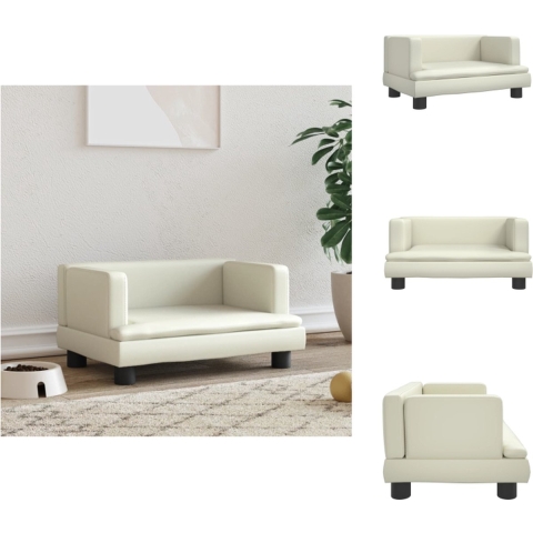 vidaXL Hondenbank - 60 x 40 x 30 cm - Kunstleer - Stevig grenenhout frame - Dierenkussen