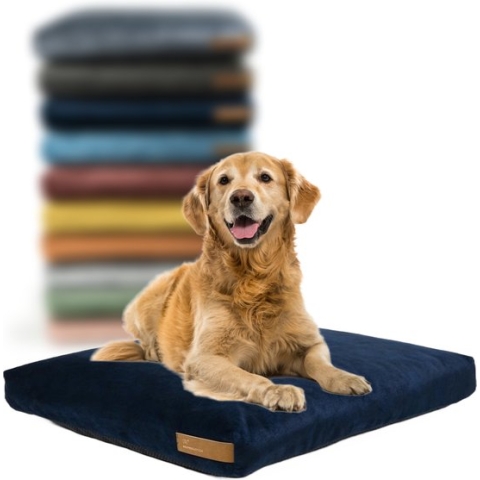 Rexproduct Hondenkussen - Hondenmand - Hondenbed met rits en wasbaar - Hondenkussens 90 X 110 CM - Manden & kussens 0 tot 80 kg - SoftPet Navy blauw