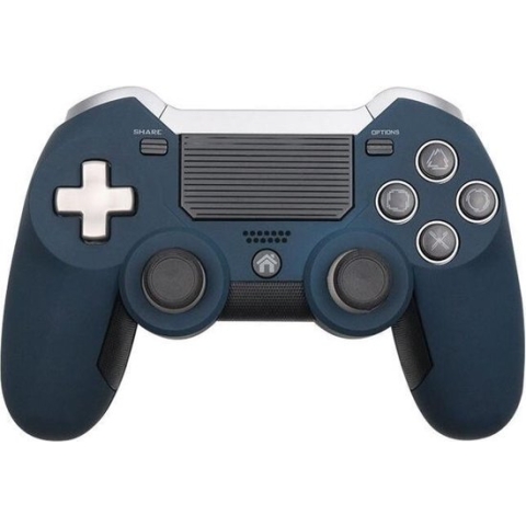 DrPhone DBS01 Pro – Draadloze Controller – Ergonomisch – Trilfunctie - Extra Knoppen - Geschikt Voor PS4/PS5 - Blauw