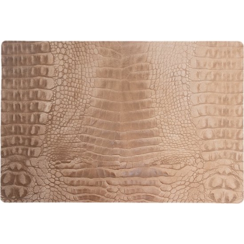 Coaster Queen - Placemats - Leer - Croco - Beige/Nude -Rechthoek - 2 Stuks