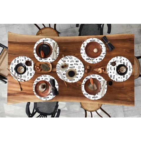 Ronde placemats - Onderlegger - Placemats rond - Politie - Amerika - Handboeien - Patroon - 10 stuks