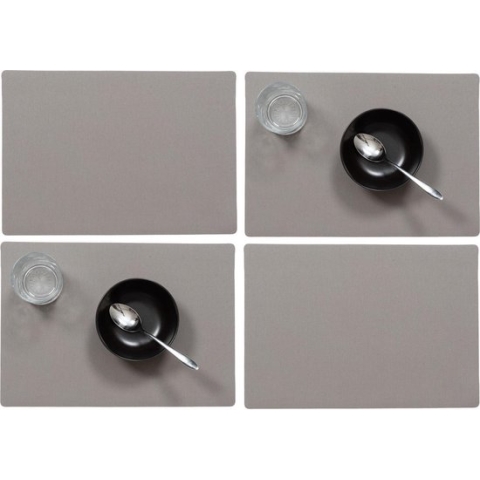 Set van 12x stuks stevige luxe Tafel placemats Plain taupe 30 x 43 cm - Met anti slip laag en Teflon coating toplaag