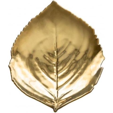 6 Gouden Hortensiabladen - Costa Nova - Riviera - bord 22cm - Hydrangea