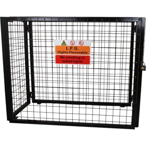 Glasflesberging - Gasflessen opslag - Gaas - Zwart - 870mm (W) x 900mm (H) x 490mm (D)