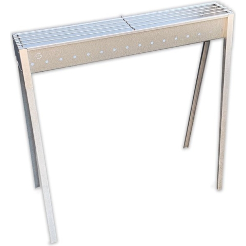 Spiedini Saté-bbq Bali 80 - Houtskoolbarbecue met horizontaal rooster voor sate of andere spiesjes - 80 cm lang, 11 cm breed - Materiaal: gealuminiseerd ijzer