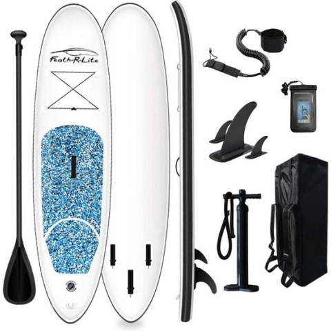 Funwater Feath-R-Lite SUP board - Groen - Opblaasbaar - Ideaal beginnersboard - Compleet pakket - Verkrijgbaar in 5 kleuren