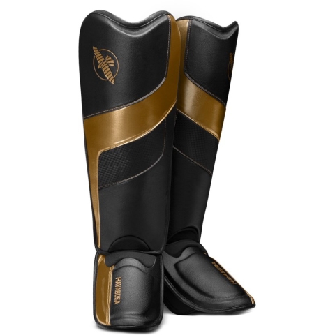 Hayabusa T3 Full-Back Scheenbeschermers - Zwart / Goud - maat L
