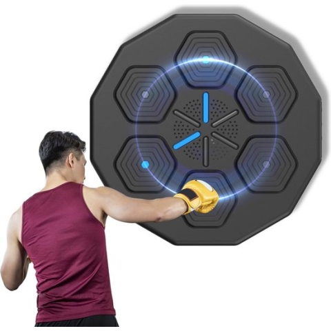 Boksmachine - Digitale boksmachine - Met muziek & Bluetooth - Intelligente Training - Muurbevestiging - Zwart - Boksen - Boksbal - Bokszak - Boxing Machine - Boxmachine - Boksmachine met muziek