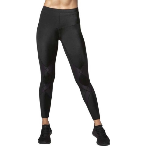 CW-X - Stabilyx Compressiebroek - hardloopbroek – lang - heup, rug en knie ondersteuning - dames - Zwart - maat M