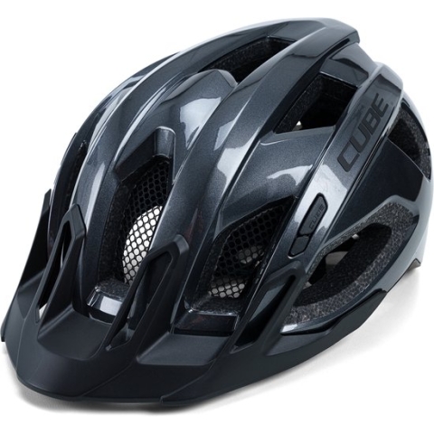 CUBE Fietshelm Quest - Racefiets helm - 15 Ventilatiegaten - SNAP 360 Fit System - Met LED-lamp - Verstelbaar - 57-62 cm - L - Glans Zwart