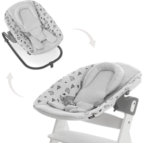Hauck babywipstoeltje Alpha Bouncer Premium, wipstoeltje voor pasgeboren baby’s vanaf geboorte tot 9 kg, Nordic grijs