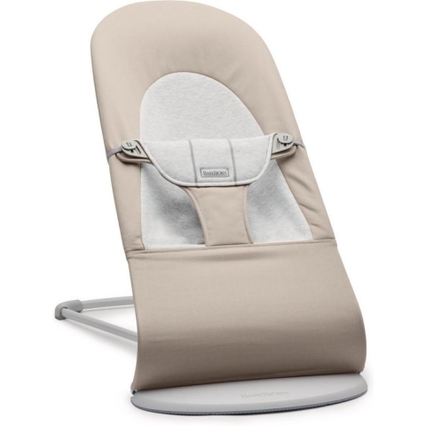 BabyBjörn Wipstoel Balance Soft - Cotton-Jersey - Beige-Grijs - Ergonomisch - Verstelbaar - Inklapbaar