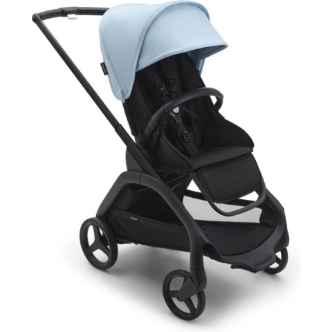 Bugaboo Dragonfly urban kinderwagen, lichtgewicht in elke stand met één hand inklapbaar, graphite onderstel en Skyline Blue zonnekap