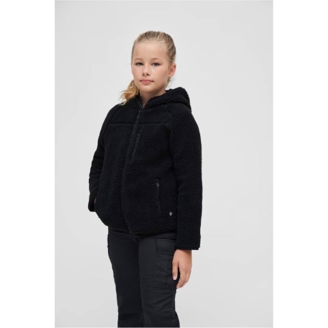 Brandit - Teddyfleece Hood Kinder Jacket - Kids 158/164 - Zwart