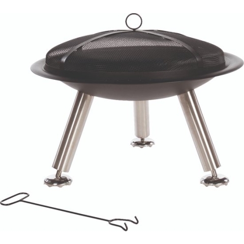 Vuurschaal Tiago 76cm staal en rvs - zwart