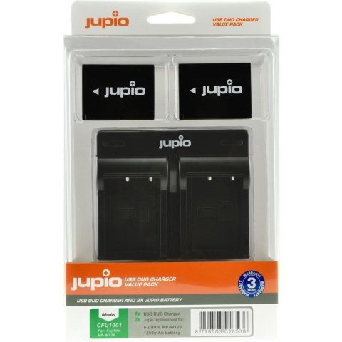 Jupio Kit: 2x Battery NP-W126 + USB Dual Charger