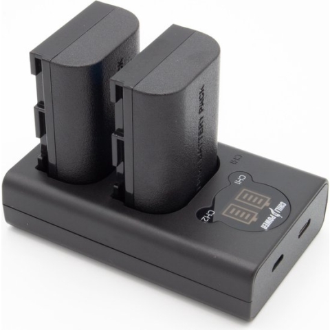 ChiliPower LP-E6 USB Duo Kit geschikt voor Canon - Camera accu set, 2 accu's en dubbellader