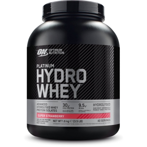 Optimum Nutrition Hydrowhey - Eiwitshake / Proteine Poeder - Super Strawberry - 100% Whey Isolaat - 1600 gram (40 shakes)