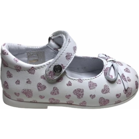 Naturino velcro ballerina 4524 wit roze mt 25