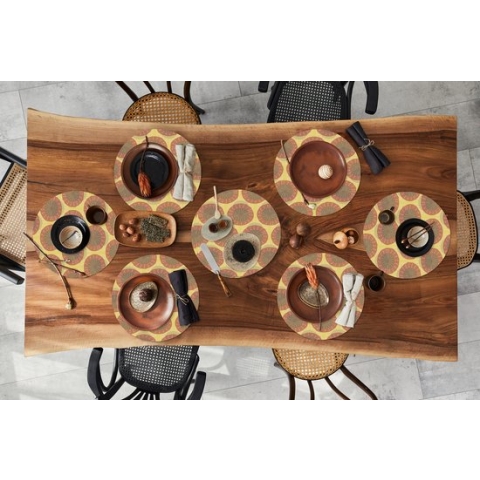 Ronde placemats - Onderlegger - Placemats rond - Zonnebloemen - Patroon - Zuid-Amerika - 8 stuks