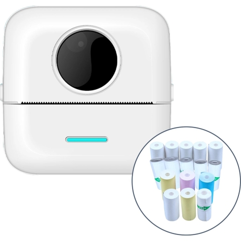 HeppieBabie Bluetooth Pocket Printer - Mini Printer - Sticker - Mobiele Fotoprinter - Incl 16 Papierrollen