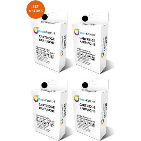 Geschikt voor Huismerk 4X inkt cartridge voor HP 339 zwart wit LABEL