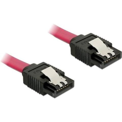 DeLOCK SATA kabel plat 6 Gb/s - rood - 0,10 meter