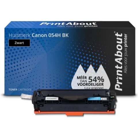 PrintAbout huismerk Toner 054H BK Zwart Hoge capaciteit geschikt voor Canon