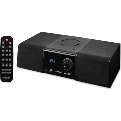 Medion E64004 Micro Audio System compact systeem - DAB+ - CD-speler - PLL FM-radio - Bluetooth - USB-poort - sleeptimer - MP3 - LCD-scherm met 12/24-uurs weergave - zwart