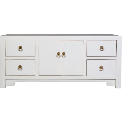 Fine Asianliving Chinese TV Kast Sneeuw Wit - Orientique Collection B106xD45xH46cm Chinese Meubels Oosterse Kast
