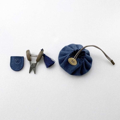 Cohana Seki mini schaar in tasje met trekkoord blauw