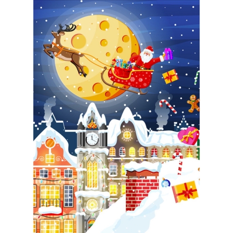 Diamond Painting Christmas gifts  70x50   Vierkante steentjes Wizardi
