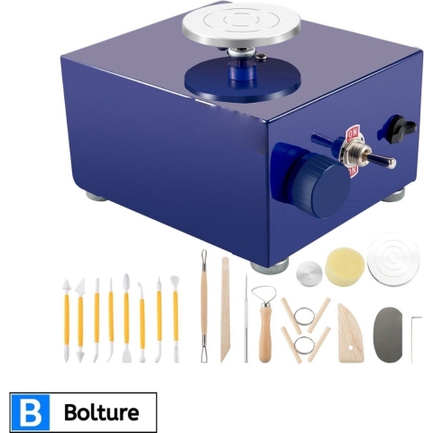 Bolture Pottenbakken Kinderen - Pottenbakkersschijf - Draaischijf Pottenbakker - Boetseerschijf - Inclusief Klein Gereedschap