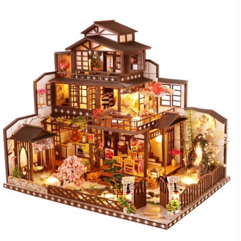 Miniatuur - The ancient capital under moonlight - villa - met lijm - met stofkap