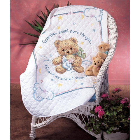 Dimensions Cuddly Bear Quilt - Borduurpakket - 86 x 109 cm - DIY pakket volwassenen