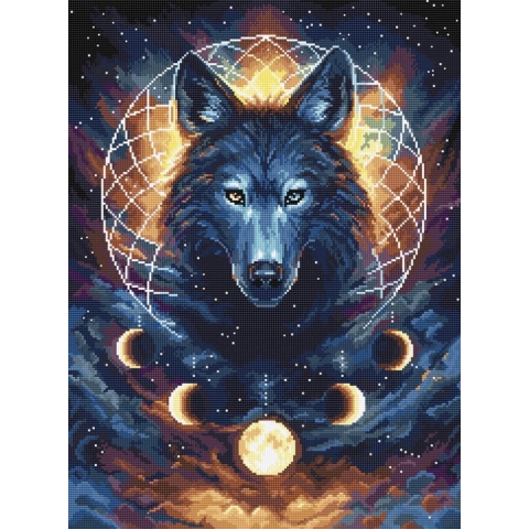 Leti Stitch Dream Catcher Wolf borduren (pakket) L8069