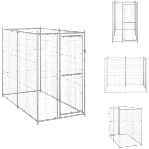 vidaXL Hondenkennel - veelzijdig - buiten - Afmetingen- 110 x 220 x 180 cm - Duurzaam en stevig - Kennel