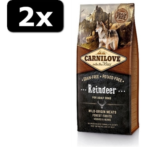 2x CARNILOVE REINDEER ADULT 12KG