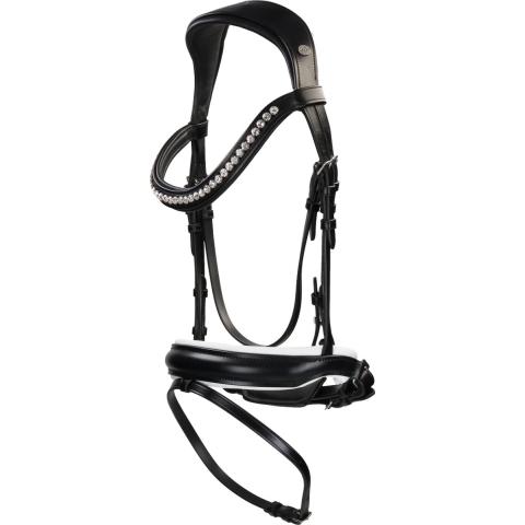 Lj Leathers Hoofdstel Pro Selected Superior Kristal Zwart-wit - middel