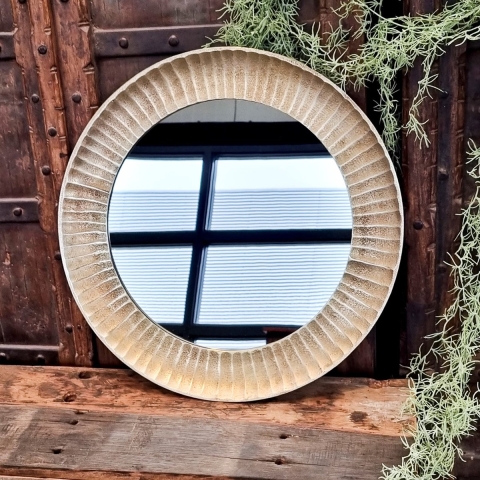 Brass Antique Round Mirror