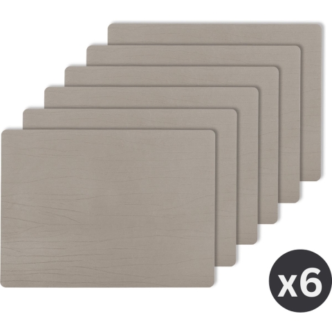 Titan placemat rechthoekig, SET/6, 33x45cm, taupe dubbelzijdig