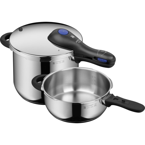 WMF Perfect Plus Snelkookpannenset - 3.0L + 6.5L - Stapelbaar met Vlambeveiliging