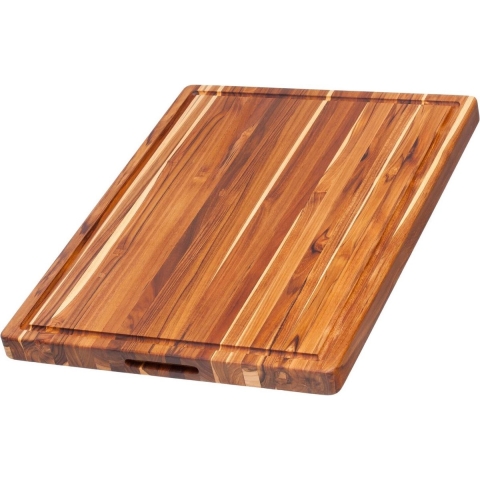 Teakhaus Snijplank - Edge Grain Rectangle - Hand Grip - Sapgoot - 51 cm x 38 cm - Bruin