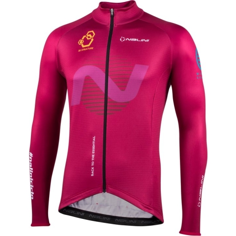 Nalini - Heren - Fietsshirt - Lange Mouwen - Wielrenshirt - Rood - NEW LS WARM JERSEY - XL