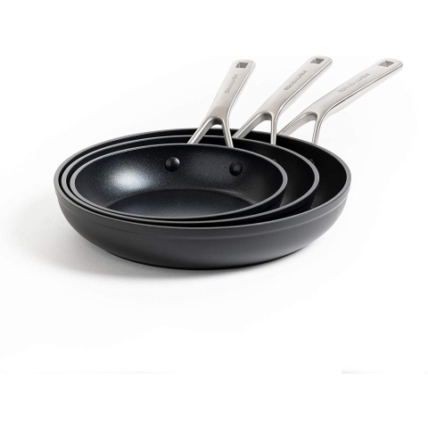 Pannenset met deksels  3 delig - duurzaam - luxe pannenset voor keuken - premium kwaliteit - makkelijk schoon te maken.