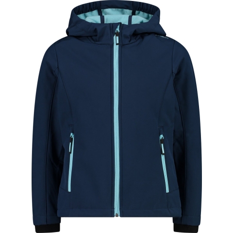 CMP Girls Fix Hoodie Softshell - Blue-acqua - Maat Kinder_EU 98