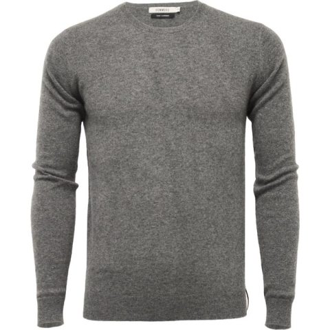 Hommard Pure Cashmere Crew Neck Sweater, Mid Grey, XX-Large, Grijs, Trui, Unisex, Kasjmier, Pullover, Ronde nek