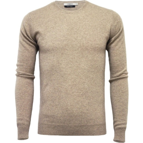 Hommard Pure Cashmere Crew Neck Sweater, Camel, Large, Unisex, Trui, Kasjmier, Ronde nek, Pullover