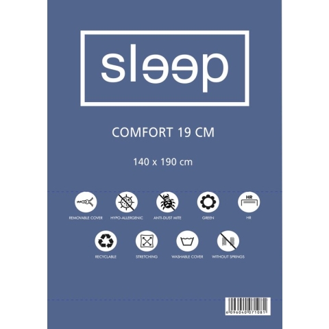 Tweepersoonsmatras Comfort Plus 140x190x19cm - koudschuim